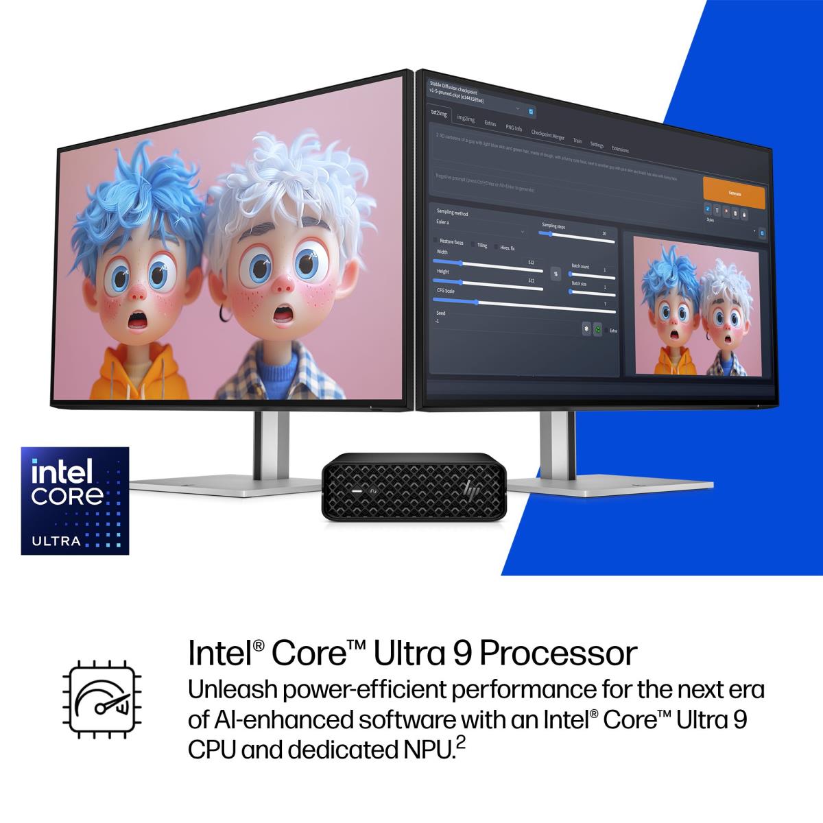 Workstation Z2 G1i - AI PC, AI Workstation - mini 5U - 1 x Core Ultra 9 285K / up to 5.7 GHz - RAM 64 GB - SSD 1 TB - HP Z Turbo Drive, TLC - RTX 4000 Ada - Gigabit Ethernet, IEEE 802.11ax (Wi-Fi 6), Bluetooth 5.4, IEEE 802.11be (Wi-Fi 7) - Win 11 Pro - m thumbnail