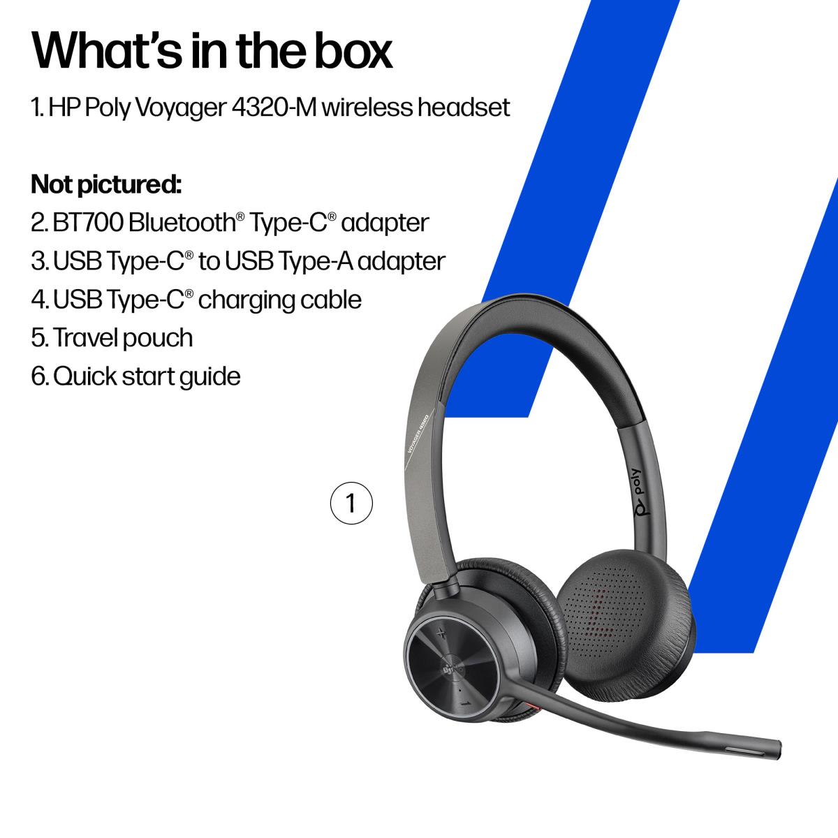 POLY VOY4320-M USB-A/C CABLE+BT700 thumbnail