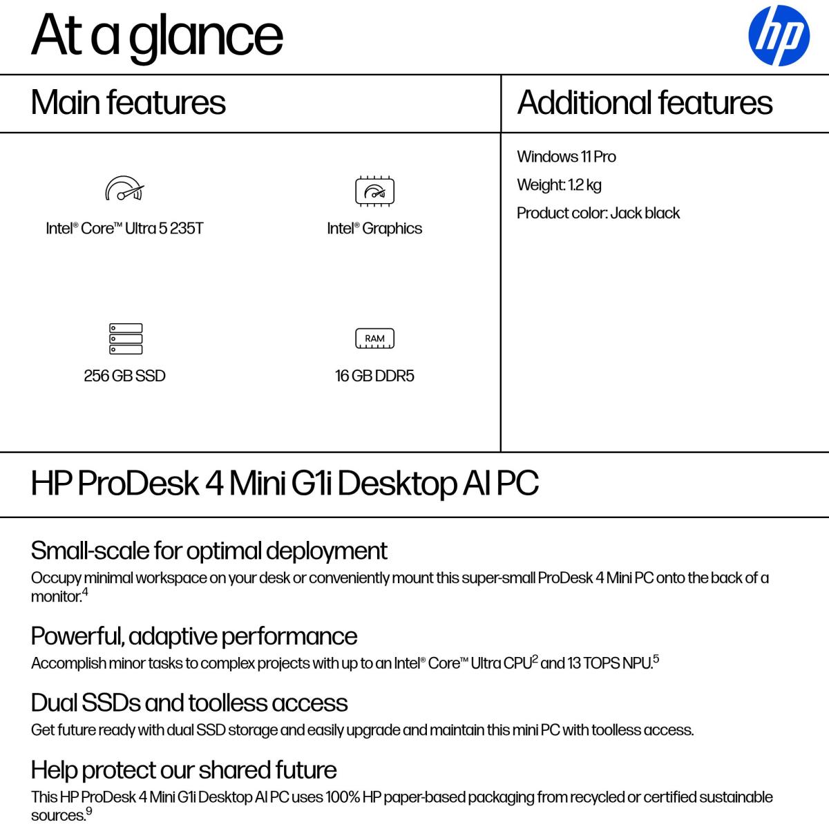 HP PD4 MINI G1I U5-235T 16/256 W11P thumbnail