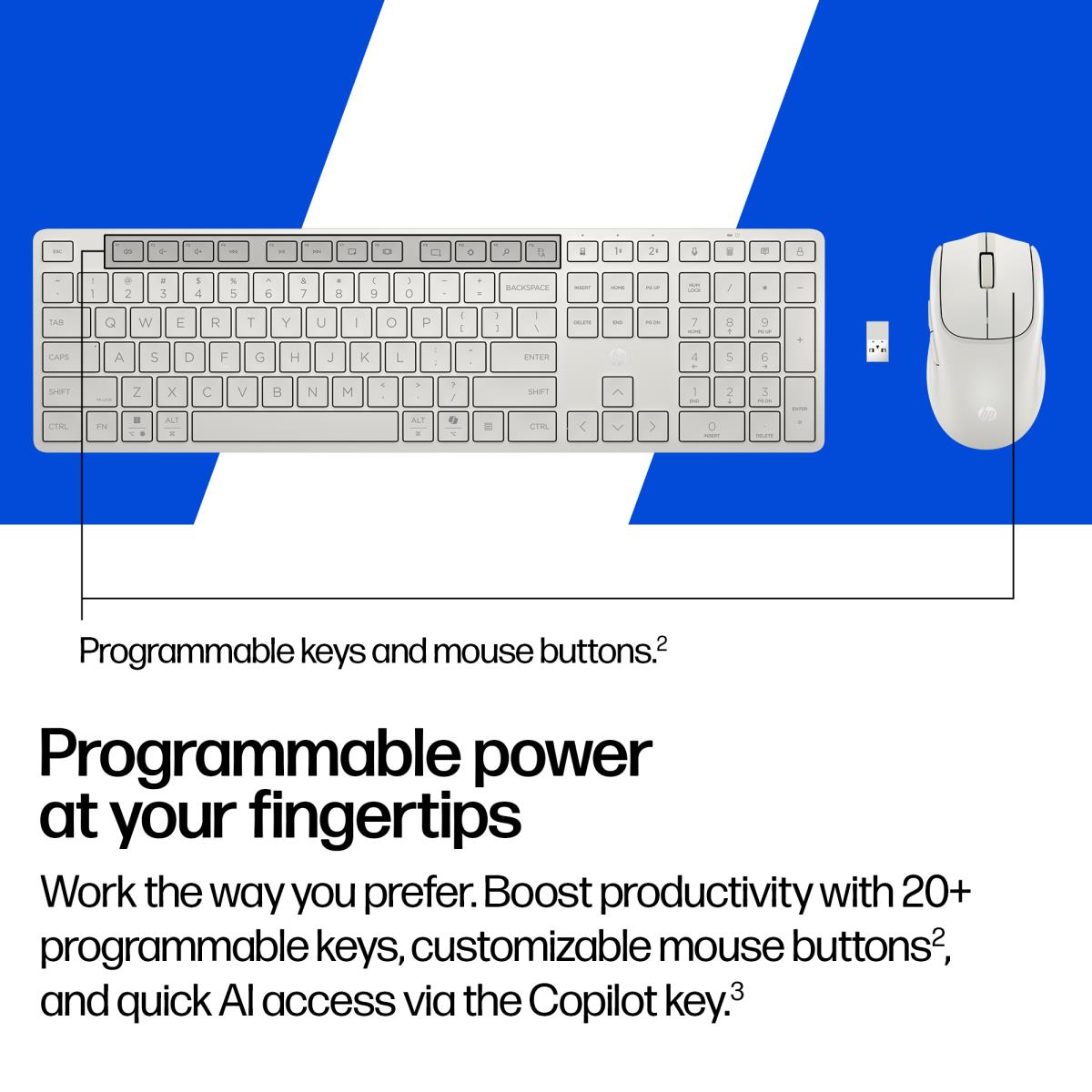 EU Product - Multi-Device Dual-Mode Mouse and Keyboard Combo 490C HP Multi-DeviceDual-Mode - Keyboard - 4,000 dpi thumbnail