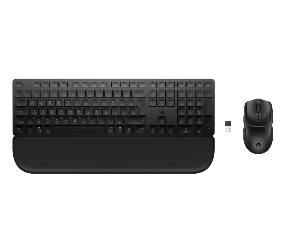 585C - Keyboard and mouse set - dual mode, 3-zone layout, multi-device, low profile key travel - full size - wireless - Bluetooth, 2.4 GHz - UK - black thumbnail