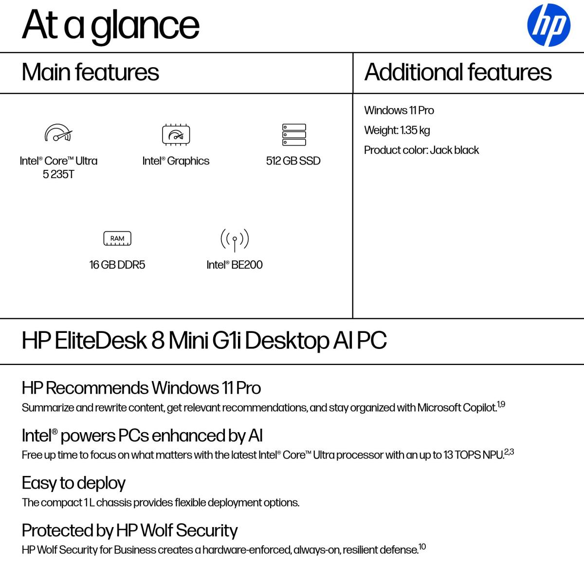 ELITEDESK 8 MINI G1I U5-235T thumbnail