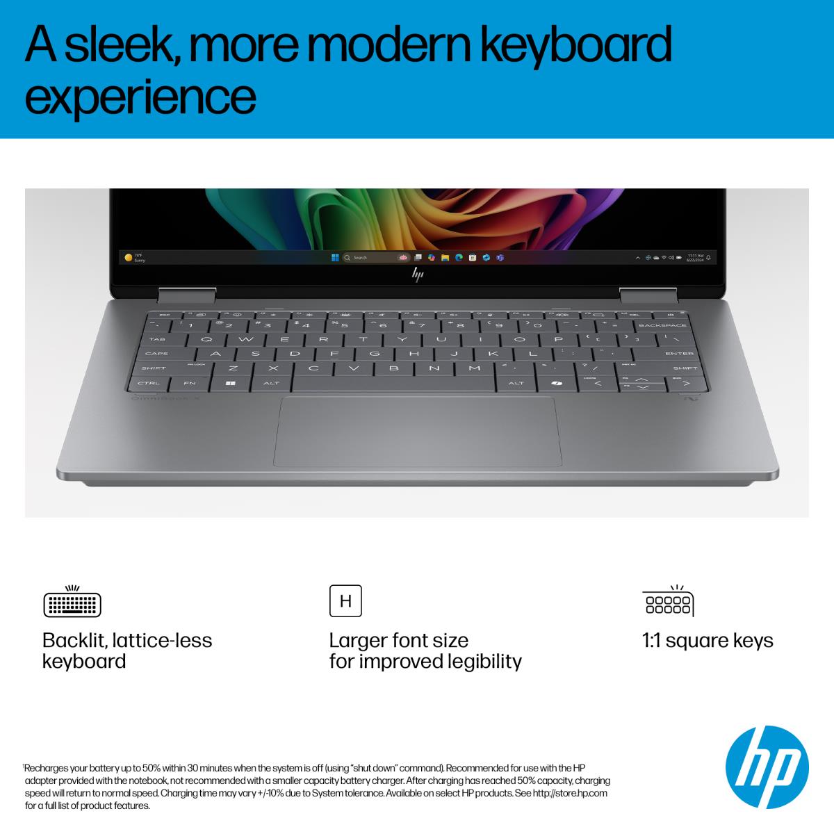 OmniBook X Flip NGAI 14-fm0001na Intel? Core? Ultra 7 256V 16GB RAM 1TB SSD 14  Touchscreen 3K Windows 11 Home Copilot+ 2-in-1 Laptop - Silver - BG3E7EA#ABU thumbnail