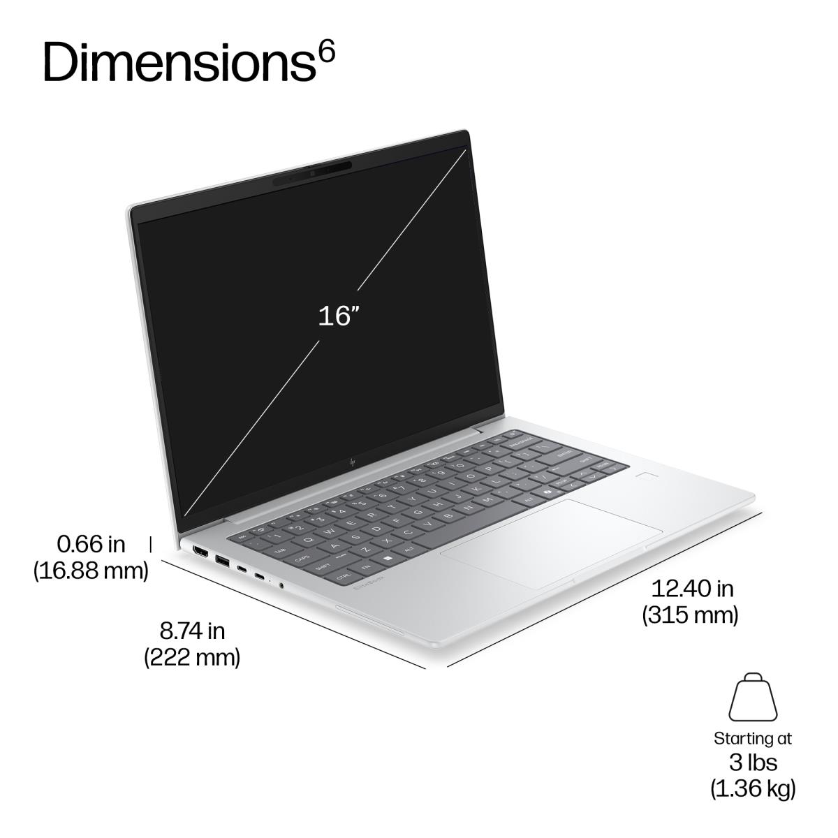 EliteBook 6 G2q Notebook Next Gen AI - Copilot+ PC - Snapdragon X2 Plus - X2P-64-100 / up to 4.04 GHz - Win 11 Pro - Qualcomm Adreno - 16 GB RAM - 512 GB SSD NVMe - 14