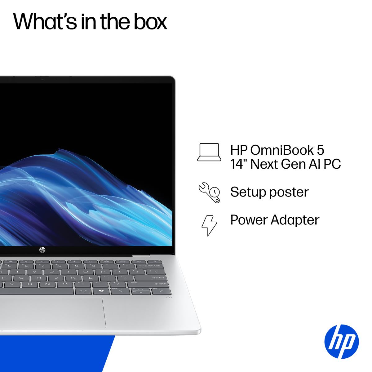 OmniBook 5 Next Gen AI 14-he0001na Qualcomm Snapdragon X1-26-100 16GB RAM 512GB SSD 14 2K Windows 11 Home Copilot+ Laptop - Silver - C0BS9EA#ABU thumbnail