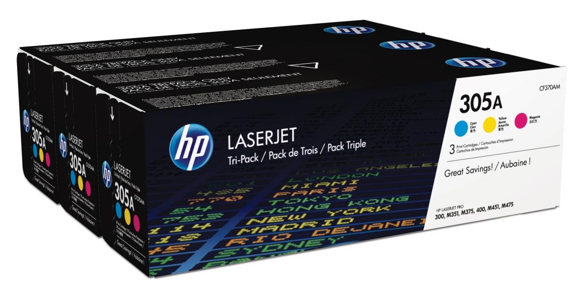 305A MULTI PACKCYAN MAGENTA AND YELLOW TONER thumbnail