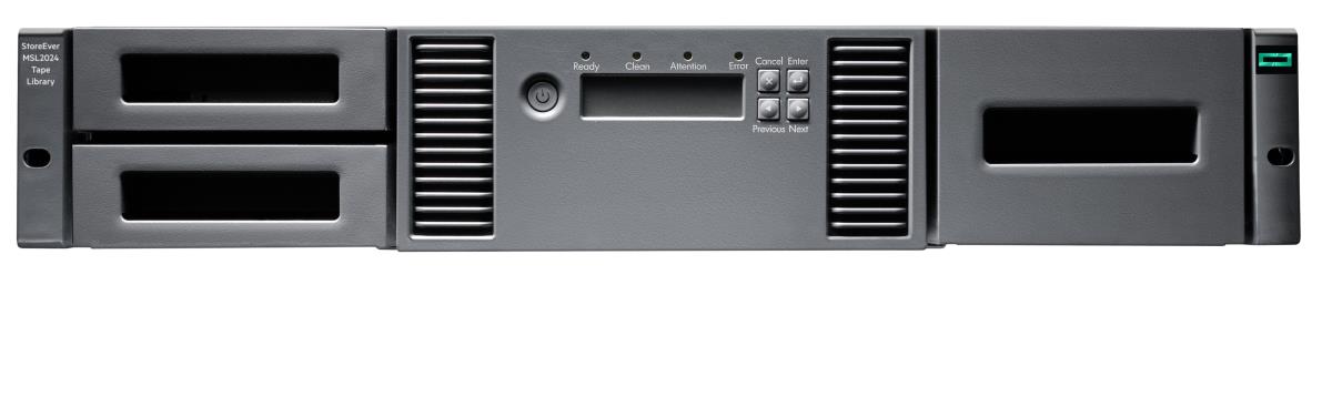 EU Product - E - StoreEver MSL2024 - Bandbibliothek - 288 TB / 720 TB - Steckpl�tze: 24 - LTO Ultrium (12 TB / 30 TB) x 1 Ultrium 8 max. Anzahl von Laufwerken: 2 SAS-2 Rack einbauf�hig 2U Barcode-Leser Verschl�sselung thumbnail