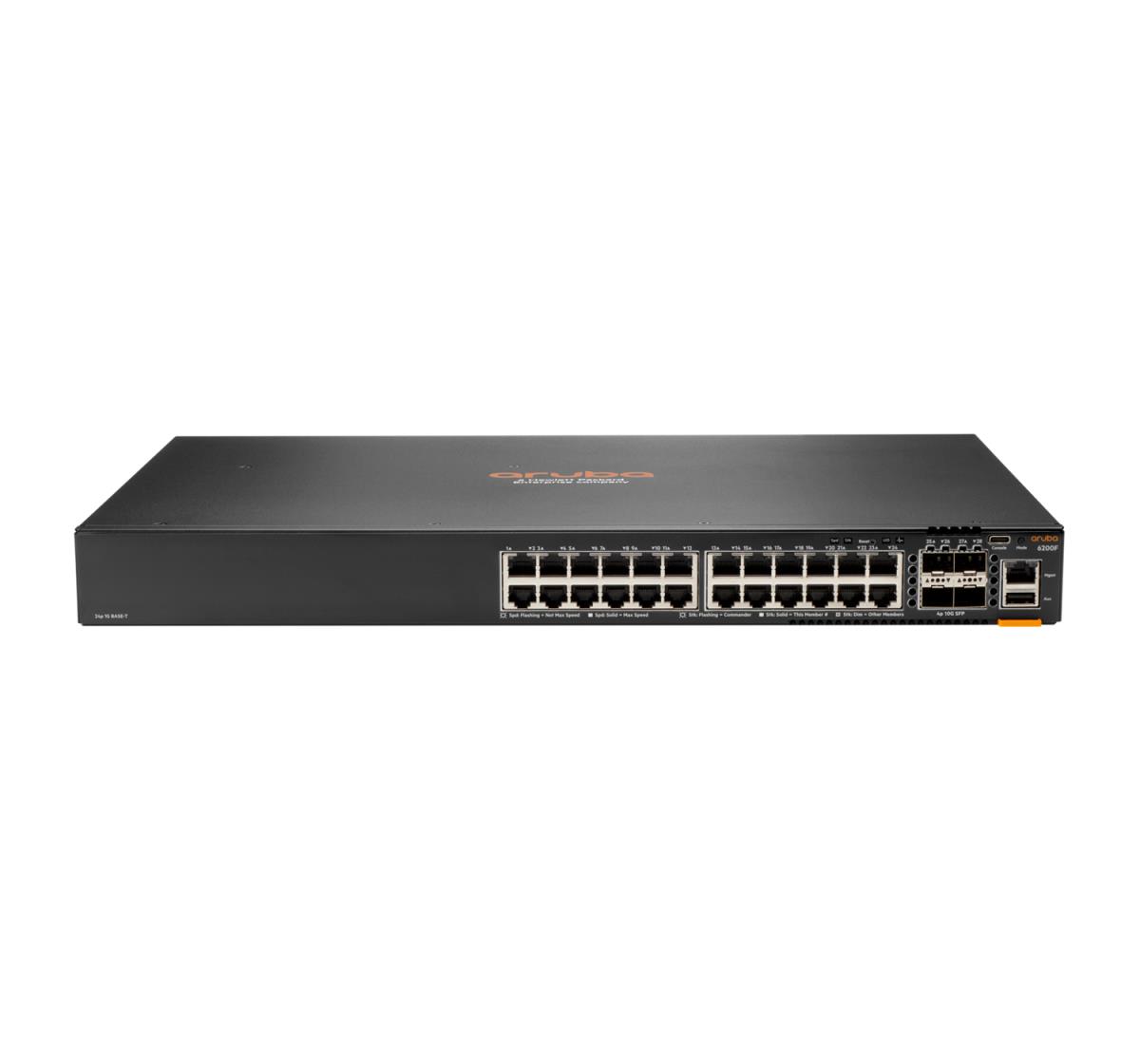 EU Product - E - Aruba Serie - Switch - 6200F 24G Class4 PoE 4SFP+ 370W L3 - managed - 24 x 10/100/1000 (PoE+) + 4 x 1 Gigabit / 10 Gigabit SFP+ - an Rack montierbar - PoE+ (370 W) thumbnail