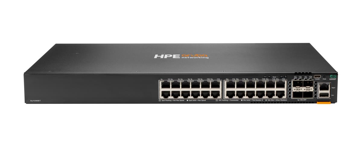 EU Product - E - Aruba 6200F 24G 4SFP+ Switch - Switch - L3 - managed 24 x 10/100/1000 + 4 x 1 Gigabit / 10 Gigabit SFP+ an Rack montierbar thumbnail