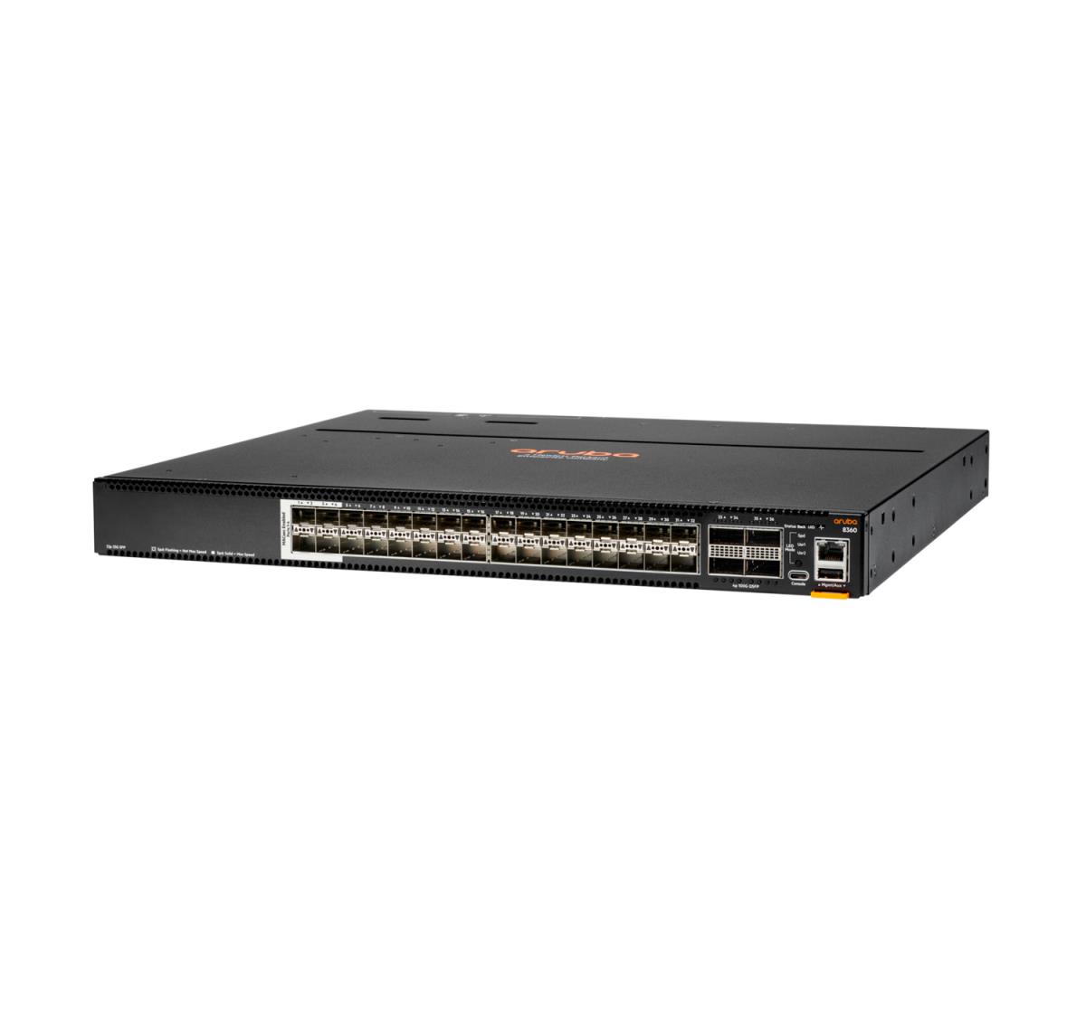 EU Product - E - Aruba CX 8360-32Y4C - Switch - L3 - managed - 28 x 1/10/25 Gigabit SFP / SFP+ / SFP28 + 4 x 10 Gigabit / 25 Gigabit SFP28 + 4 x 40/100 Gigabit QSFP+ / QSFP28 Luftstrom von vorne nach hinten an Rack montierbar TAA-konform thumbnail