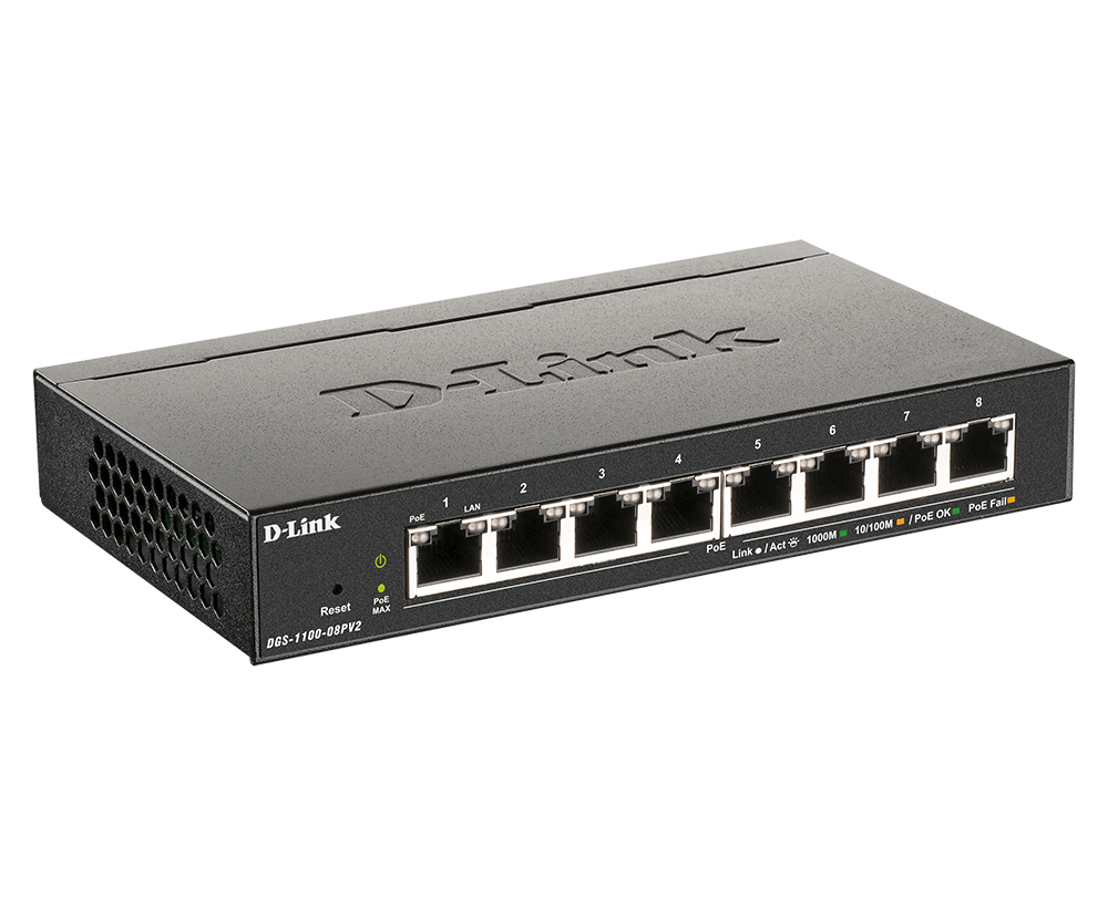 DGS 1100-08PV2 - Switch - smart - 8 x 10/100/1000 (PoE) - desktop - PoE (64 W) thumbnail