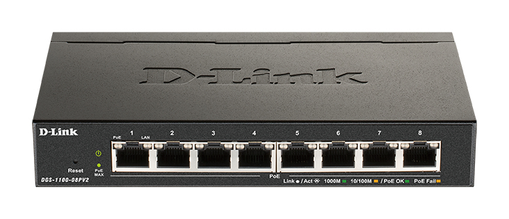 DGS 1100-08PV2 - Switch - smart - 8 x 10/100/1000 (PoE) - desktop - PoE (64 W) thumbnail