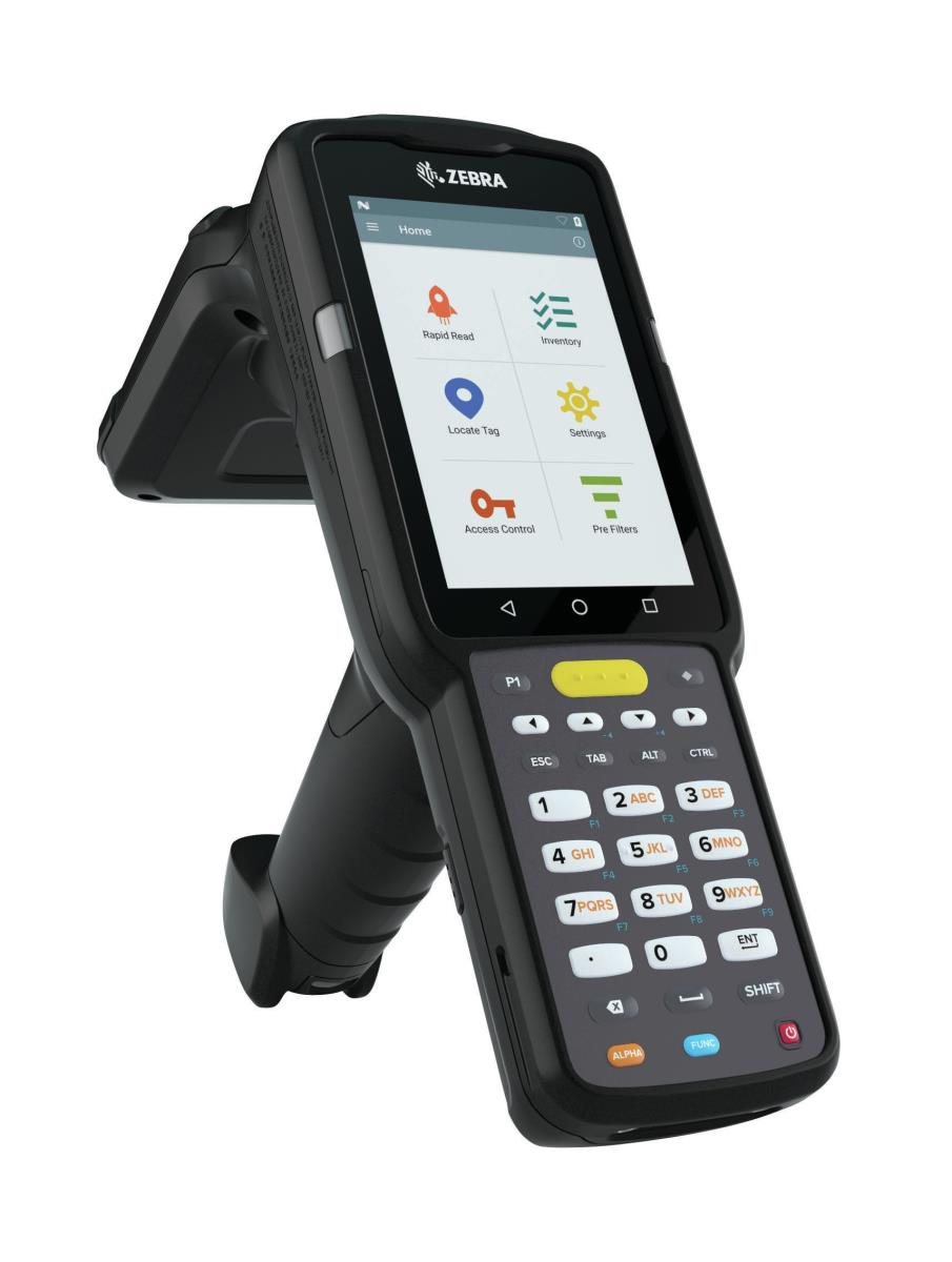 KIT: MC3330xR UHF RFID GUN, CIRCULAR ANTENNA, SE4770 2D IMAGER, 29 KEY, GMS, 4GB RAM / 32GB ROM, ETSI BANDS. INCLUDES 1-SLOT CRADLE, POWER SUPPLY, AND DC LINE CORD. COUNTRY SPECIFIC AC LINE CORD REQUIRED. thumbnail
