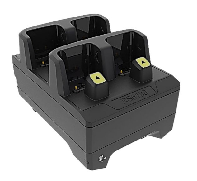 RS6100  4-Slot Ring Scanner Charger, Allows Charging of 4 RS6100 ring scanners. Requires PWR-BGA12V50W0WW, DC cable CBL-DC-388A1-01 and 3-wire grounded country specific AC line cord, sold separately. RESTRICTED ITEM CLASS 4, REQUIRED CORRESPONDING CE thumbnail