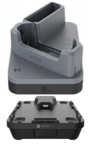 Ethernet ShareCradle to charge one TC701 device and one spare battery. Sold Separately: USB-C Cable (CBL-EC5X-USBC3A-01), Country-specific 45W power supply adapter. thumbnail