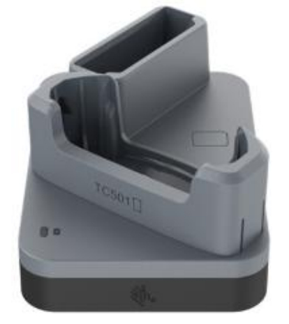 Charge-Only ShareCradle for one TC501 device WITHOUT a protective boot and one spare battery. Sold Separately: USB-C Cable (CBL-EC5X-USBC3A-01), Country-specific 45W power supply adapter. RESTRICTED ITEM CLASS 4, REQUIRED CORRESPONDING CERTIFICATION. thumbnail