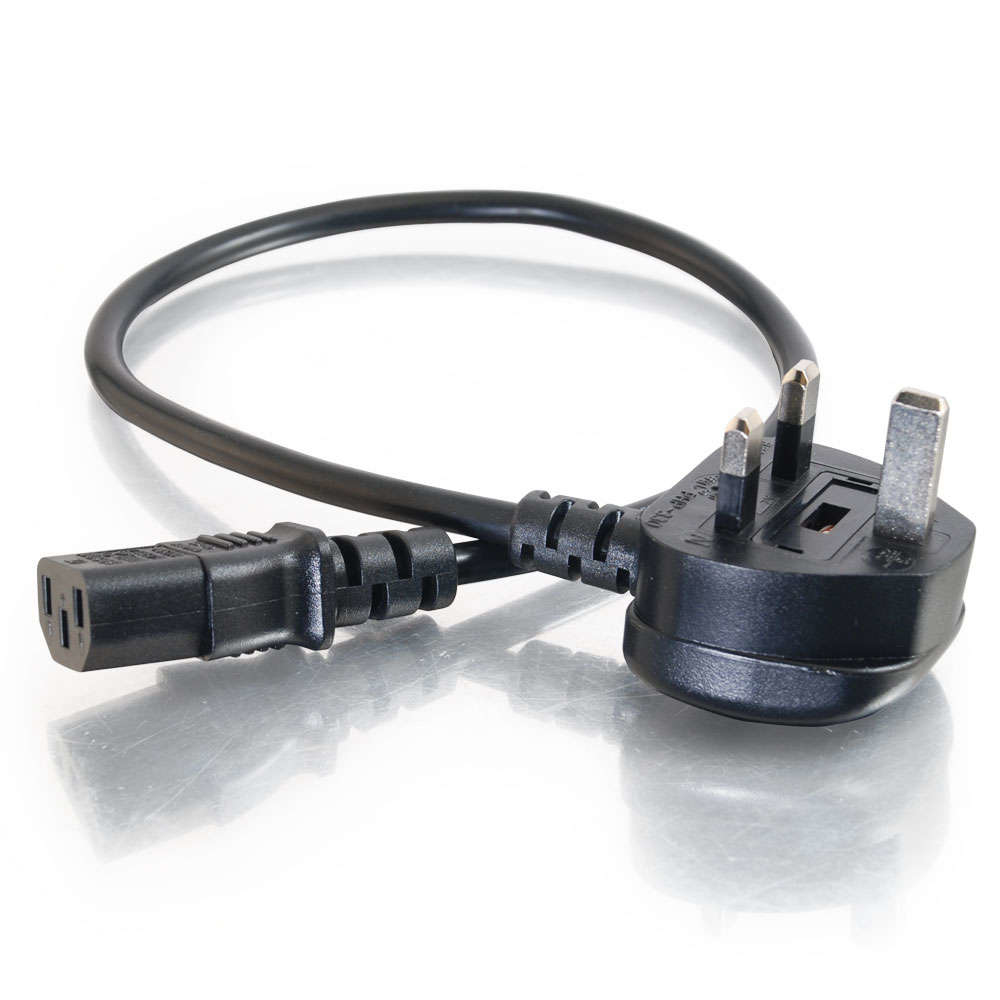 Universal Power Cord - Power cable - BS 1363 (M) to power IEC 60320 C13 - 5 m - molded - black thumbnail
