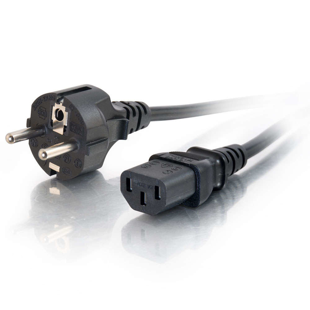 Universal Power Cord - Power cable - power CEE 7/7 (M) to power IEC 60320 C13 - 3 m - molded - black - Europe thumbnail