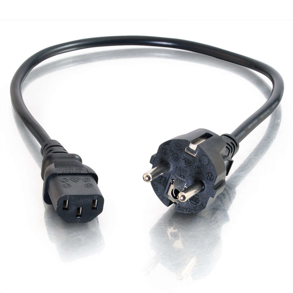 Universal Power Cord - Power cable - power CEE 7/7 (M) to power IEC 60320 C13 - 3 m - molded - black - Europe thumbnail