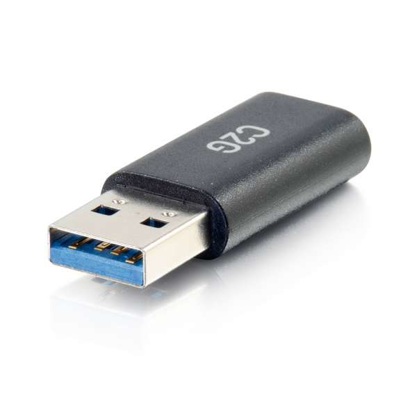 USB C to USB Adapter - SuperSpeed USB Adapter - 5Gbps - F/M - USB adapter - USB-C (F) reversible to USB Type A (M) - USB 3.0 - molded - black thumbnail