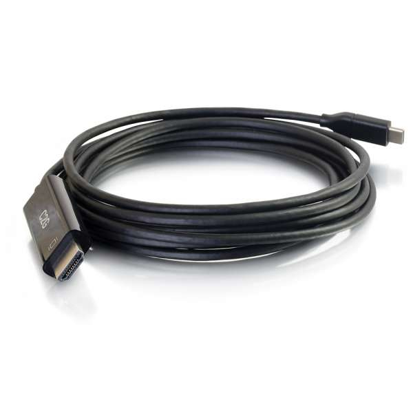 - Adapter cable - USB-C male to HDMI male - 1.83 m - black - reversible connectors, 4K support, 1080p support, 4K60Hz (3840 x 2160) support, 4K30Hz support, up to 10 Gbps data transfer rate thumbnail