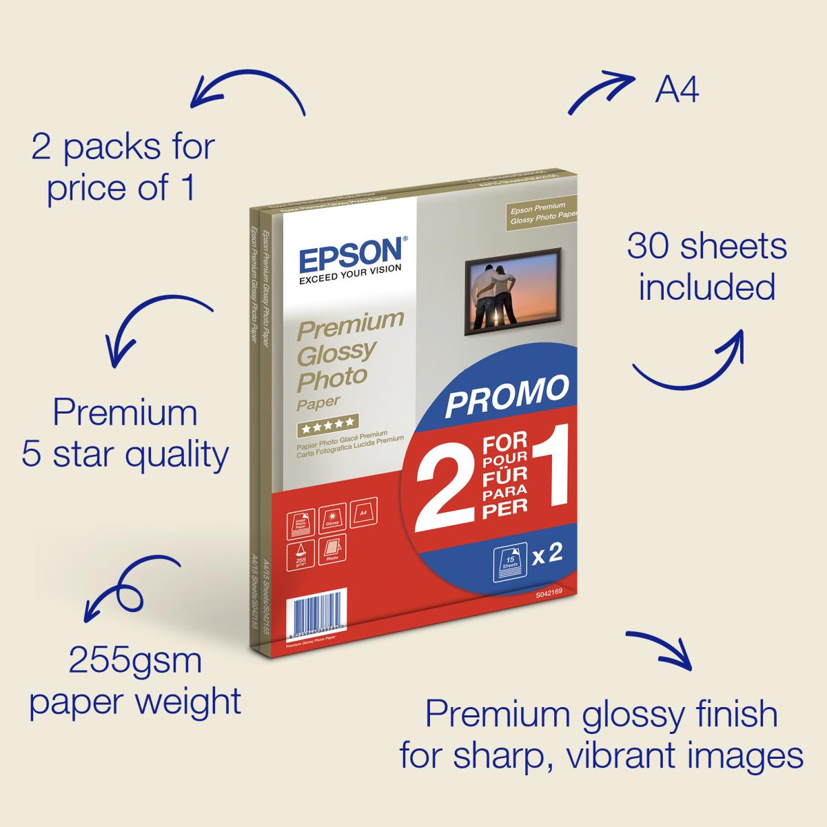 PREMIUM GLOSSY PHOTO A4 15 BOGOF thumbnail