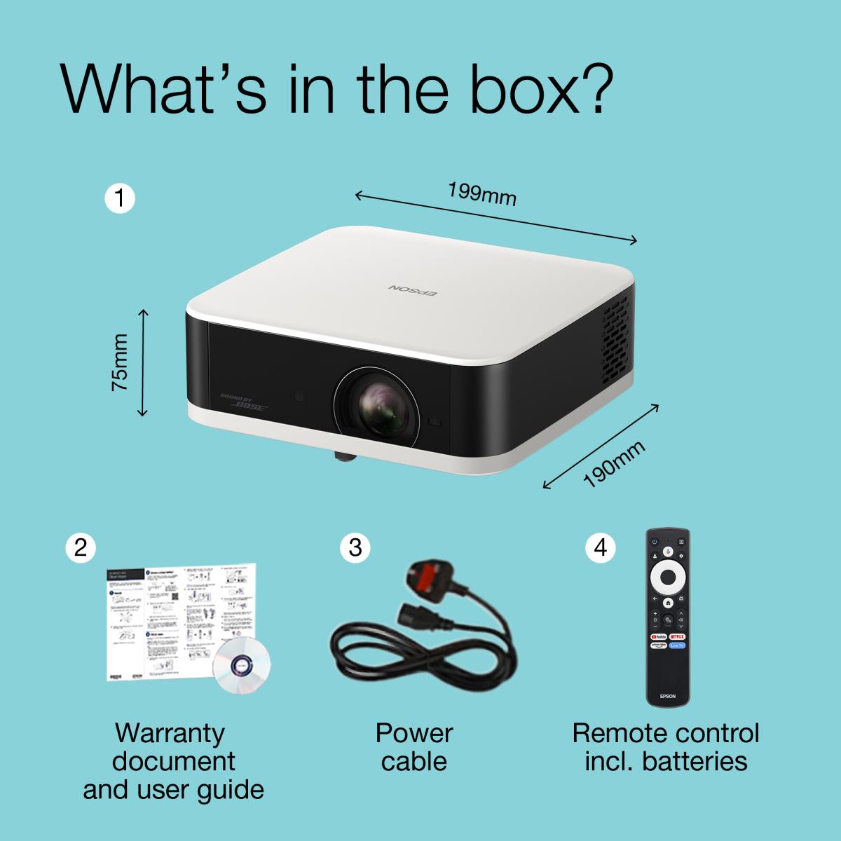 Lifestudio Pop EF-61W - 3LCD projector - portable - 700 lumens (white) - 700 lumens (colour) - Full HD (1920 x 1080) - 16:9 - 1080p - 802.11a/b/g/n/ac wireless / Bluetooth - diamond white thumbnail