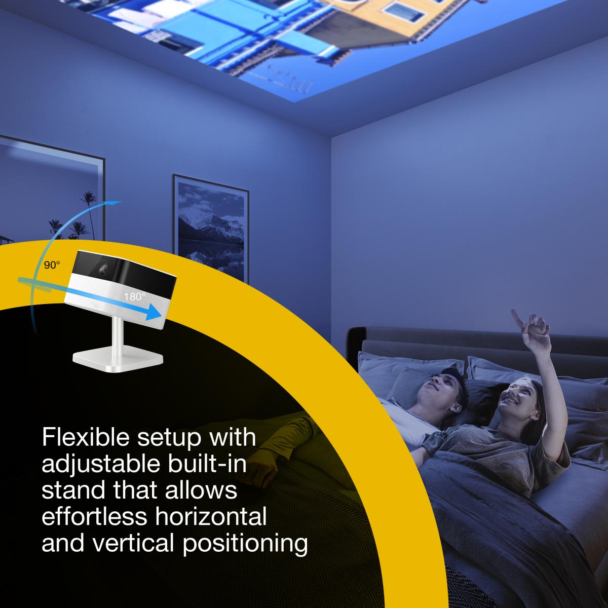 Lifestudio Flex EF-71 - 3LCD projector - 700 lumens (white) - 700 lumens (colour) - 16:9 - 1080p - 802.11a/b/g/n/ac wireless / Bluetooth - diamond white thumbnail