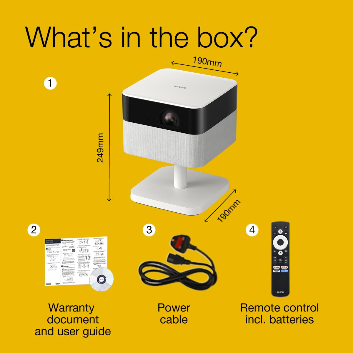 Lifestudio Flex EF-71 - 3LCD projector - 700 lumens (white) - 700 lumens (colour) - 16:9 - 1080p - 802.11a/b/g/n/ac wireless / Bluetooth - diamond white thumbnail