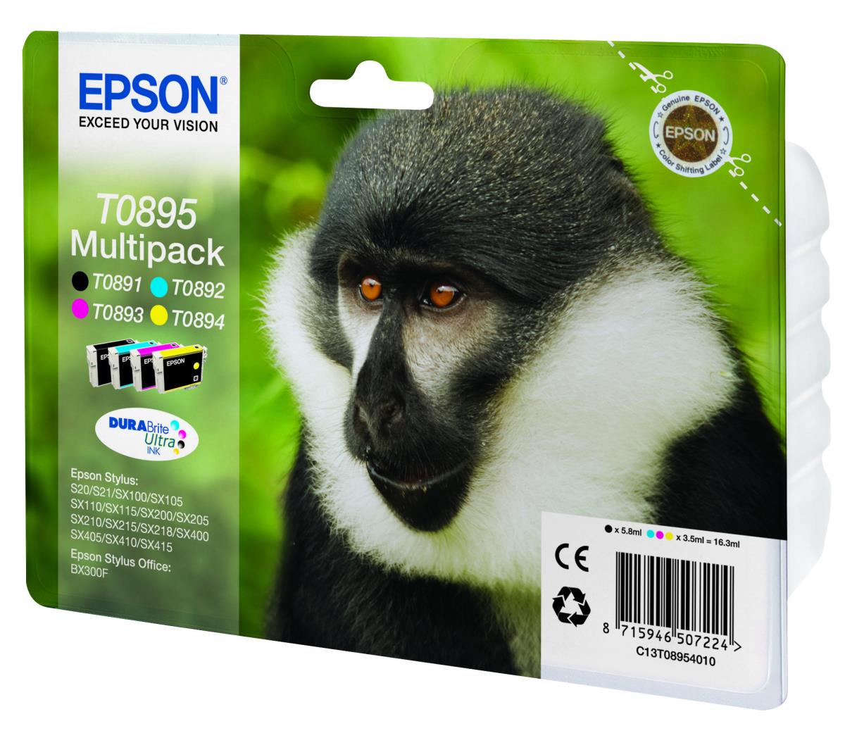 T0895 4 COLOUR MULTIPACKT0895 STYLUS MULTIPACK thumbnail