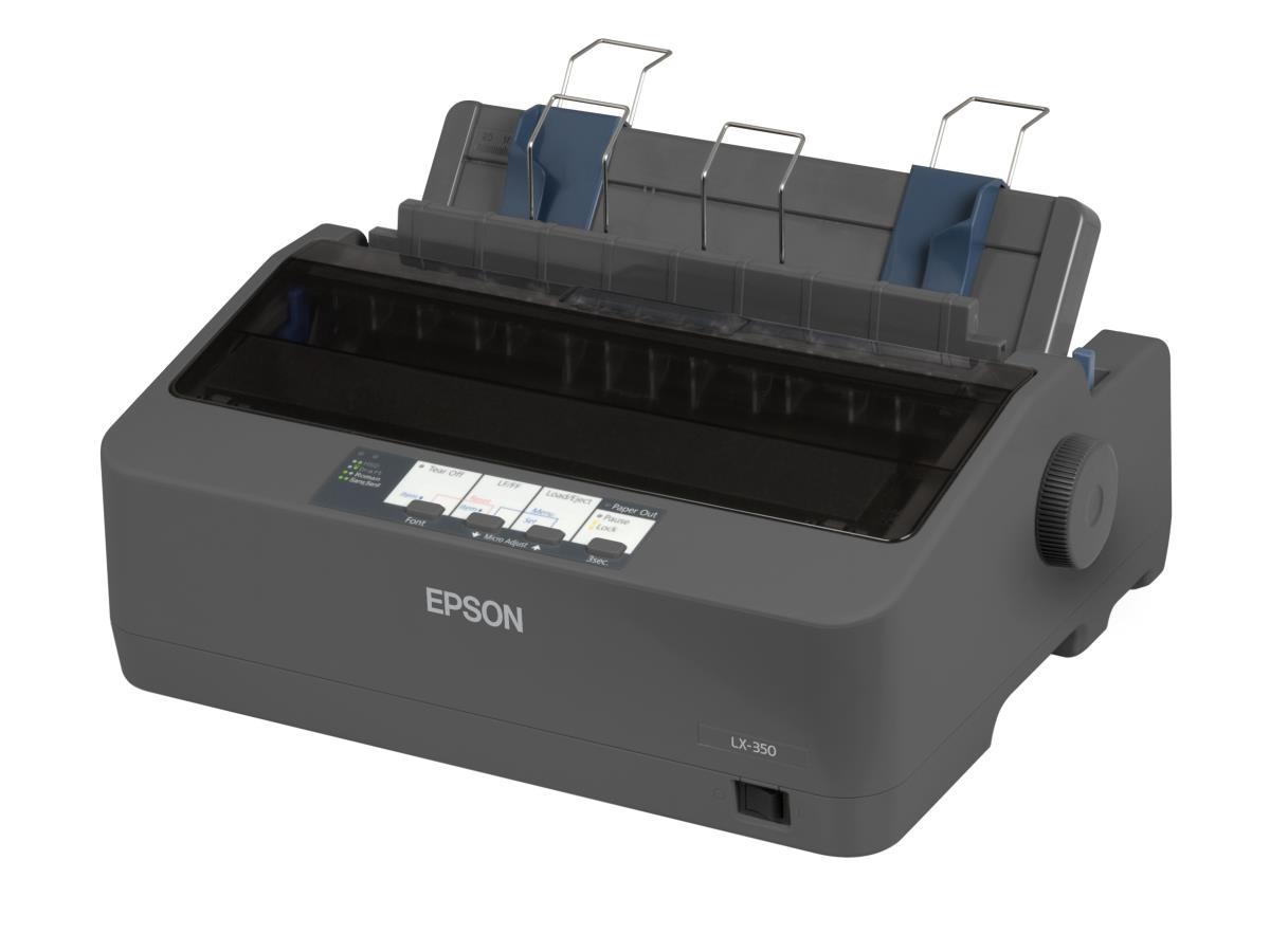 LX-350 Dot matrix printer, 9 pins, 80 column, original + 4 copies, 347 cps HSD (10 cpi), Epson ESC/P - IBM 2380+ emulation, 3 fonts, 8 BarCode fonts, 3 paper paths, single and continous sheet, paper park, USB, Parallel and Serial I/F thumbnail