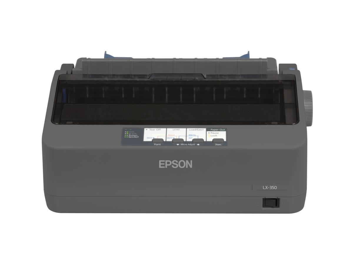 LX-350 Dot matrix printer, 9 pins, 80 column, original + 4 copies, 347 cps HSD (10 cpi), Epson ESC/P - IBM 2380+ emulation, 3 fonts, 8 BarCode fonts, 3 paper paths, single and continous sheet, paper park, USB, Parallel and Serial I/F thumbnail