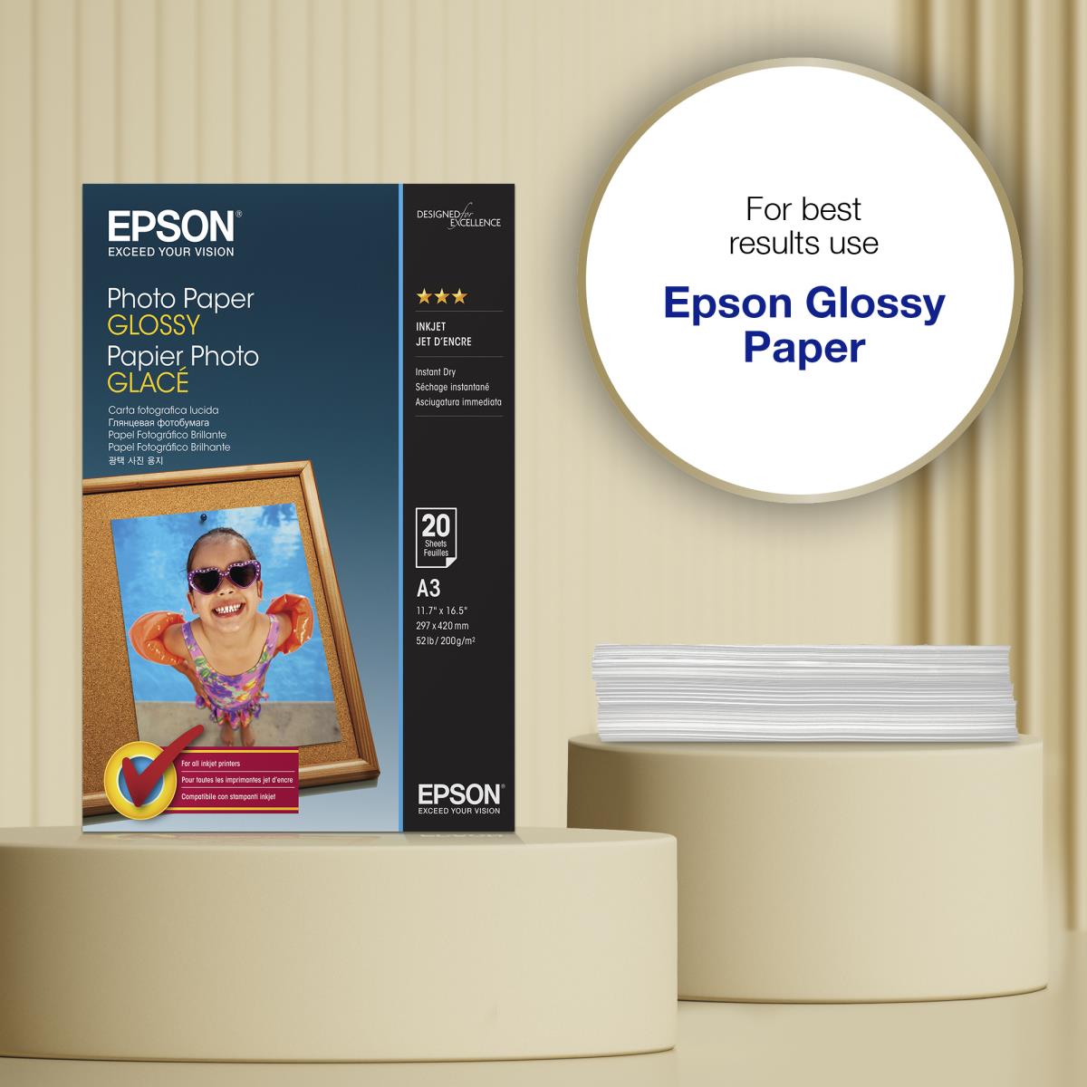 PHOTO PAPER GLOSSY A3C13S042536 20 SHEETS thumbnail