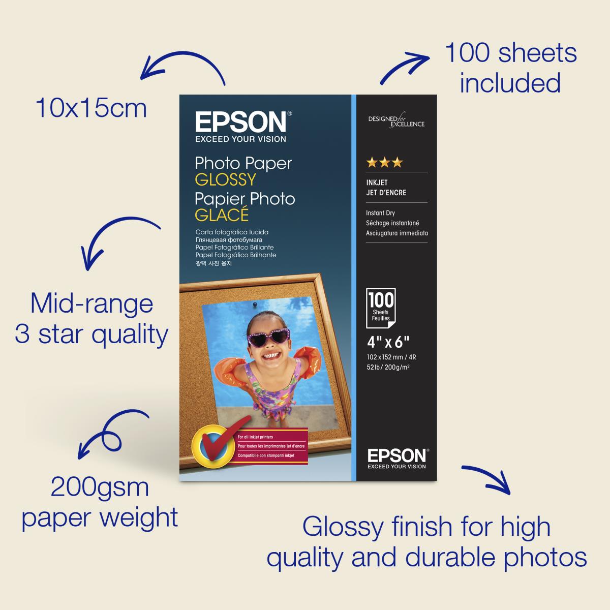 PHOTO PAPER GLOSSY 10x15C13S042548 100 sheets thumbnail