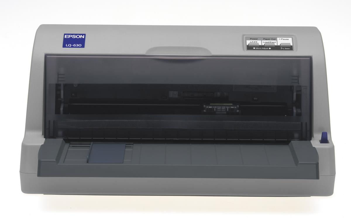 LQ-630 Dot matrix flat-bed printer, 24 pins, 80 column, original + 4 copies, 300 cps HSD (10 cpi), Epson ESC/P2 - IBM PPDS emulation, 14 fonts, 8 Barcode fonts, 2 paper paths, single and continous sheet, paper park, Parallel and USB I/F thumbnail