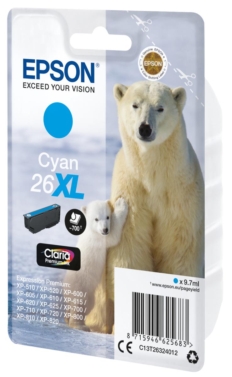 EPS CYAN 26XL CLARIA INK thumbnail