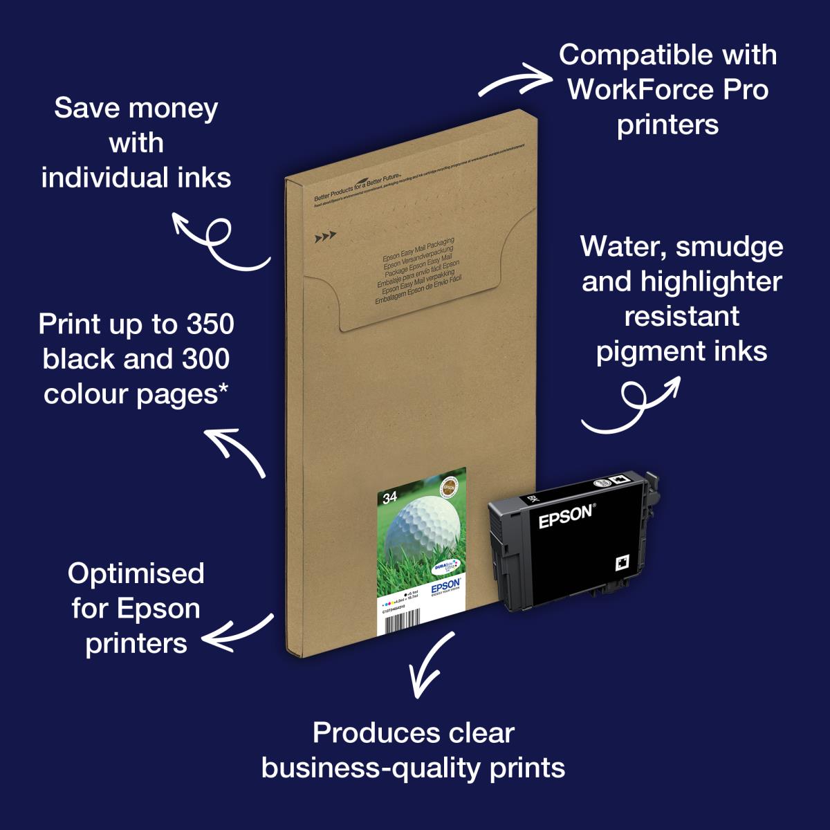 34 MULTIPACK 4 COLOUR34 INK DURABRITE EASYMAIL thumbnail