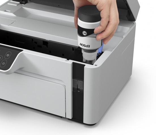 EcoTank ET-M2120 ET M2120 ETM2120 2120 - Multifunction printer - B/W - ink-jet - A4/Legal (media) - up to 15 ppm (printing) - 150 sheets - USB, Wi-Fi - white thumbnail