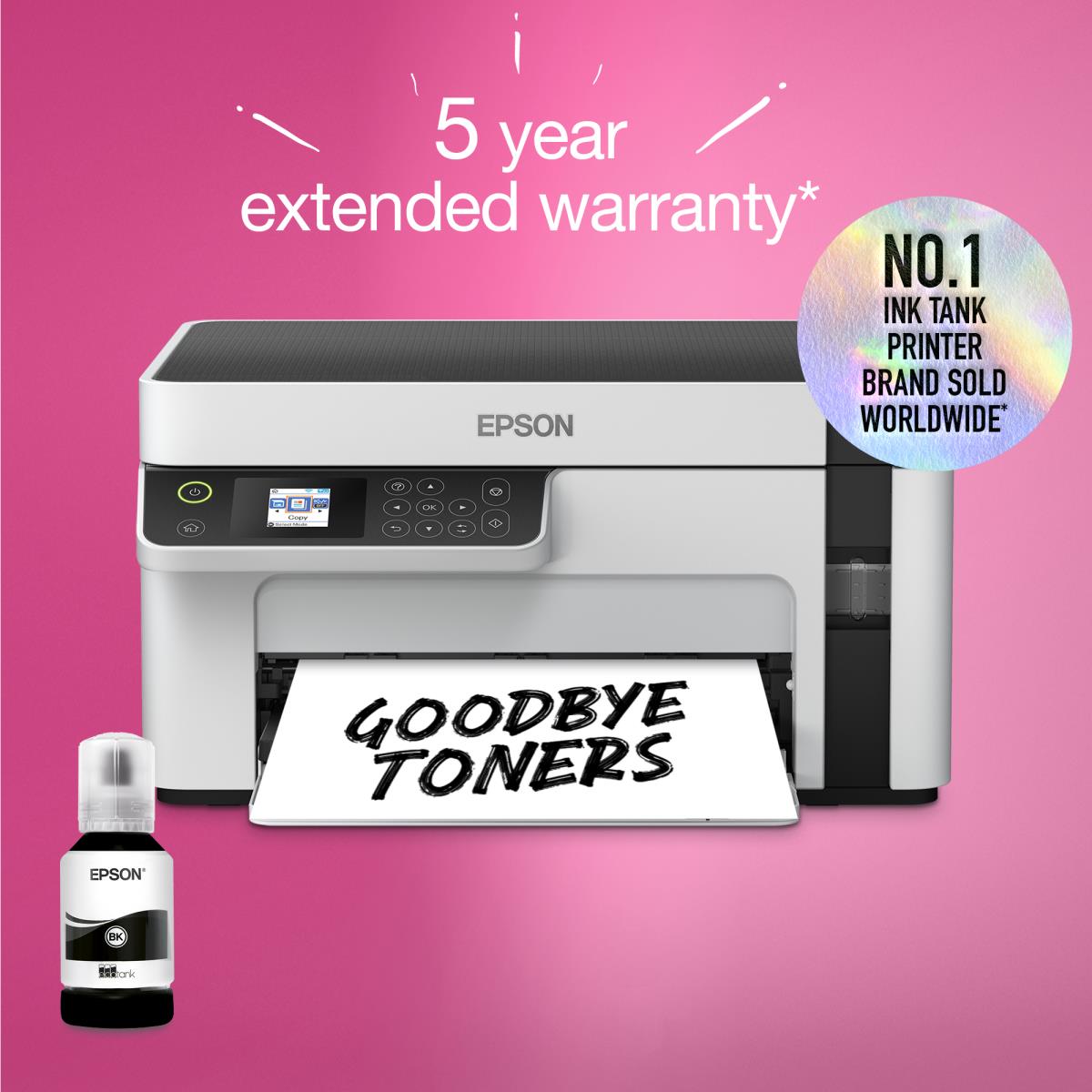 EcoTank ET-M2120 ET M2120 ETM2120 2120 - Multifunction printer - B/W - ink-jet - A4/Legal (media) - up to 15 ppm (printing) - 150 sheets - USB, Wi-Fi - white thumbnail