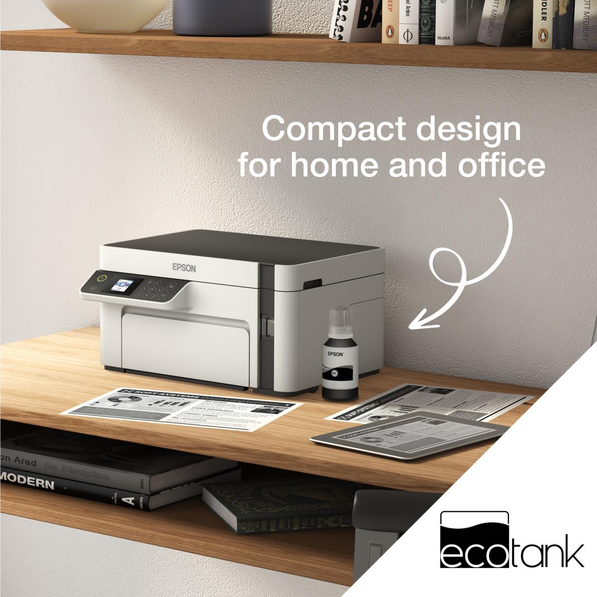 EcoTank ET-M2120 ET M2120 ETM2120 2120 - Multifunction printer - B/W - ink-jet - A4/Legal (media) - up to 15 ppm (printing) - 150 sheets - USB, Wi-Fi - white thumbnail