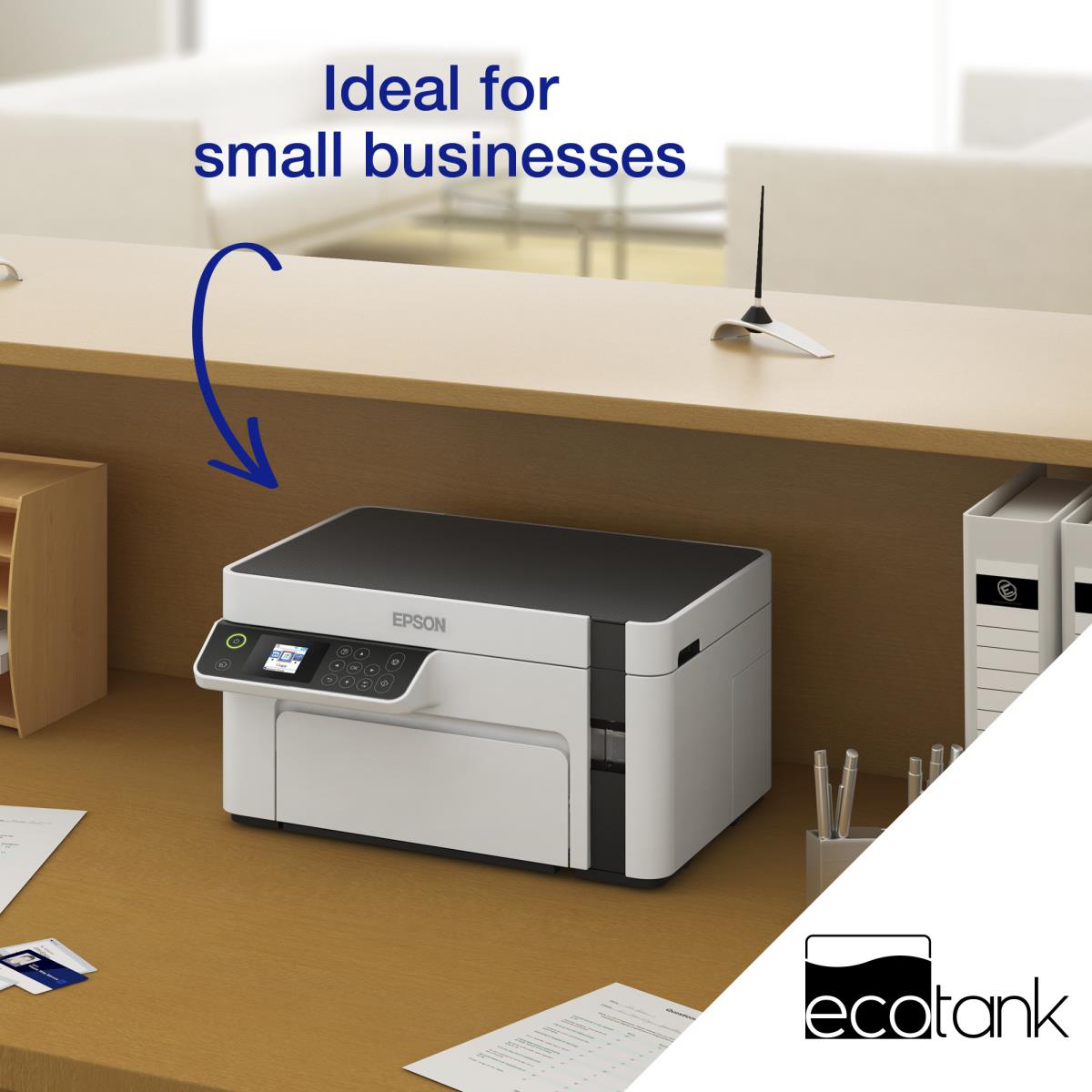 EcoTank ET-M2120 ET M2120 ETM2120 2120 - Multifunction printer - B/W - ink-jet - A4/Legal (media) - up to 15 ppm (printing) - 150 sheets - USB, Wi-Fi - white thumbnail
