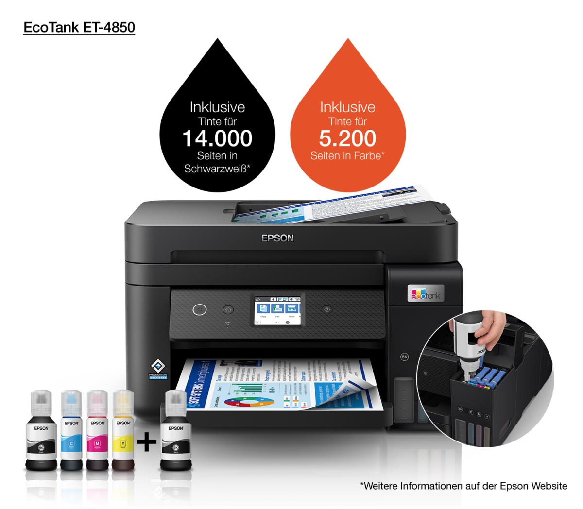 EU Product - EcoTank ET-4850 - Multifunktionsdrucker - Farbe - Tintenstrahl thumbnail