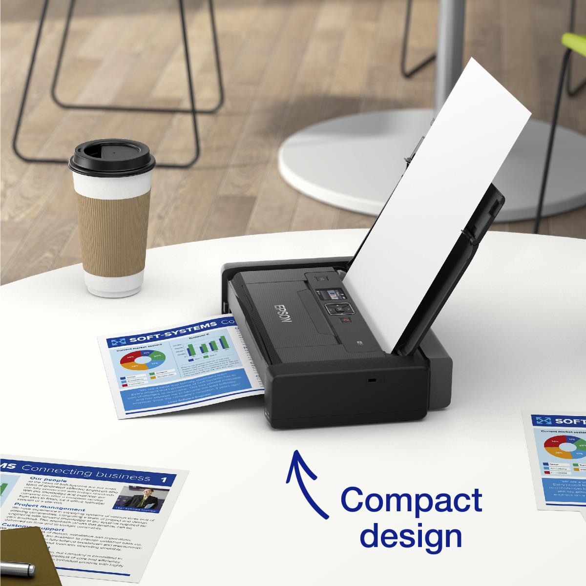 WorkForce WF-110W 110W WF110W WF110 110 W- Printer - colour - ink-jet - A4/Legal - 5760 x 1440 dpi - up to 7 ppm (mono) / up to 4 ppm (colour) - capacity: 20 sheets - USB 2.0, Wi-Fi(n) thumbnail
