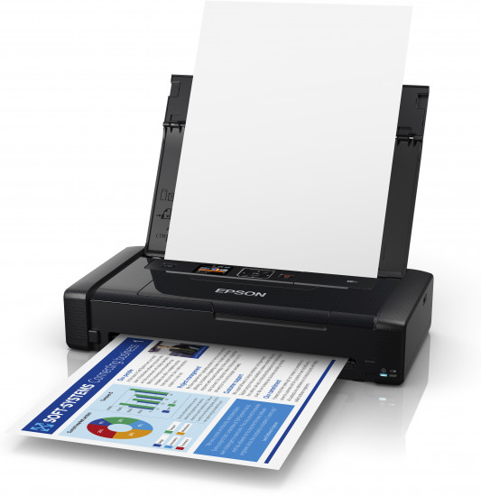 WorkForce WF-110W 110W WF110W WF110 110 W- Printer - colour - ink-jet - A4/Legal - 5760 x 1440 dpi - up to 7 ppm (mono) / up to 4 ppm (colour) - capacity: 20 sheets - USB 2.0, Wi-Fi(n) thumbnail