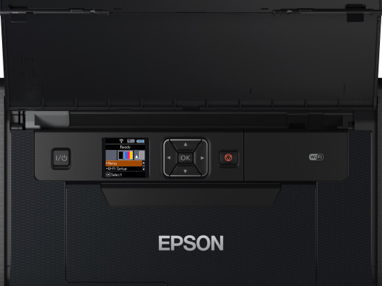 WorkForce WF-110W 110W WF110W WF110 110 W- Printer - colour - ink-jet - A4/Legal - 5760 x 1440 dpi - up to 7 ppm (mono) / up to 4 ppm (colour) - capacity: 20 sheets - USB 2.0, Wi-Fi(n) thumbnail
