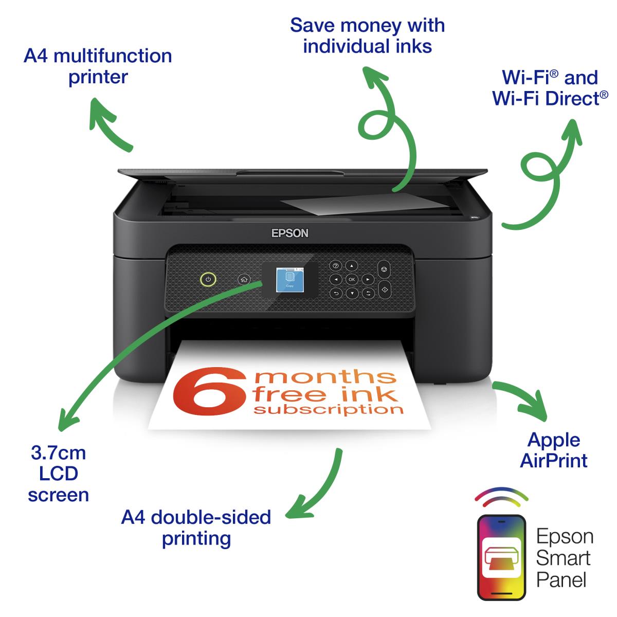 Expression Home XP-3200 C11CK66401 Inkjet Multifunction Printer, Colour, Wireless, All-in-One, Duplex thumbnail