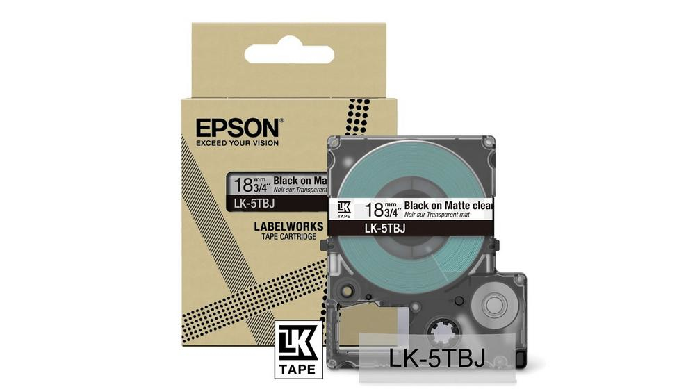 LK-5TBJ MATTE TAPECLEAR/BLACK 18MM (8M) thumbnail