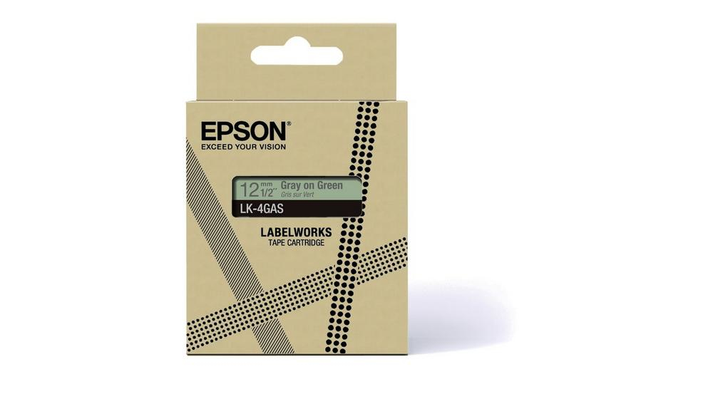 LK-4GAS COLOUR TAPE 12MMGREEN/GREY (8M) thumbnail