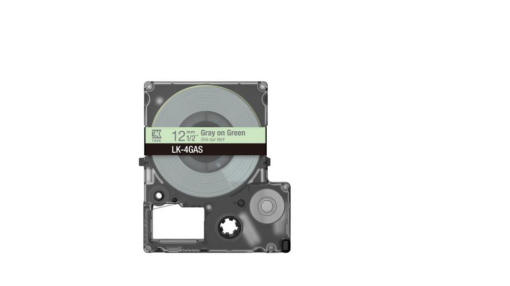 LK-4GAS COLOUR TAPE 12MMGREEN/GREY (8M) thumbnail