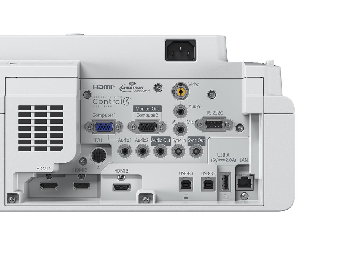 EB-760WI - 3LCD projector - 4100 lumens (white) - 4100 lumens (colour) - WXGA (1280 x 800) - 16:10 - ultra short-throw lens - 802.11a/b/g/n/ac wireless / LAN/ Miracast - white thumbnail